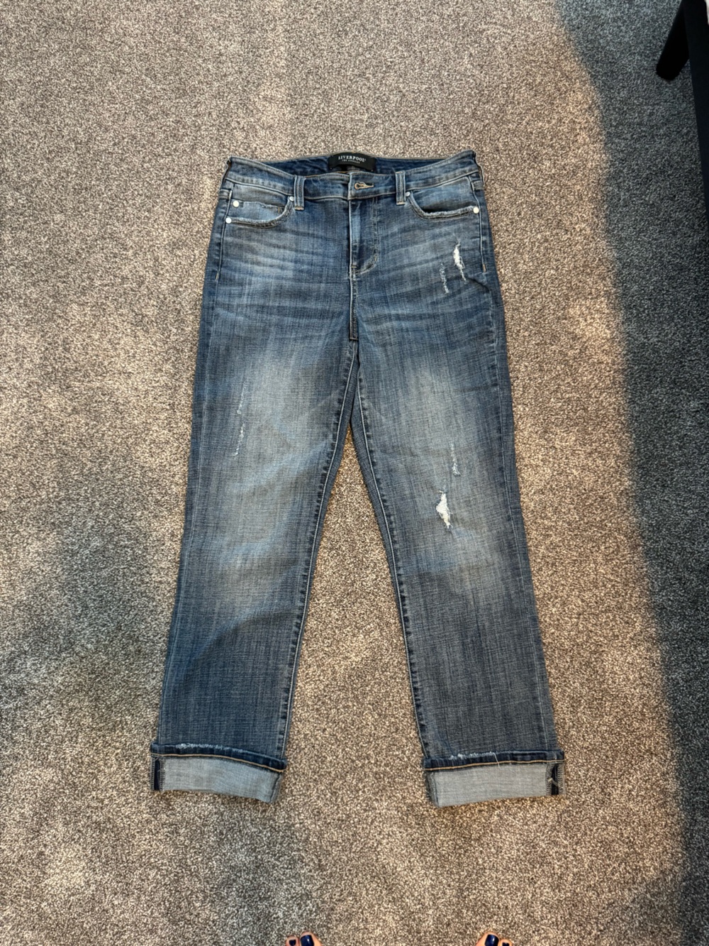 Liverpool Marley Girlfriend Cuffed Hem Crop Jeans